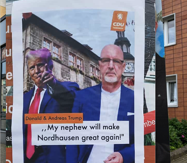 Bild: Auch ein Plakat der CDU hat es getroffen