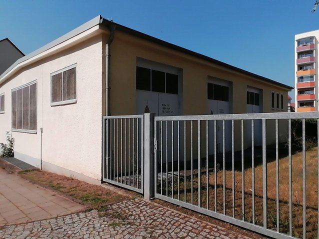 Bild: Gleichrichterunterwerk der Verkehrsbetriebe Nordhausen in der Weberstra&szlig;e in Nordhausen