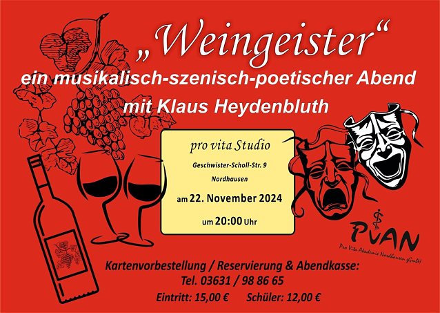 Bild: Weingeister-Poesie Abend an der pro Vita