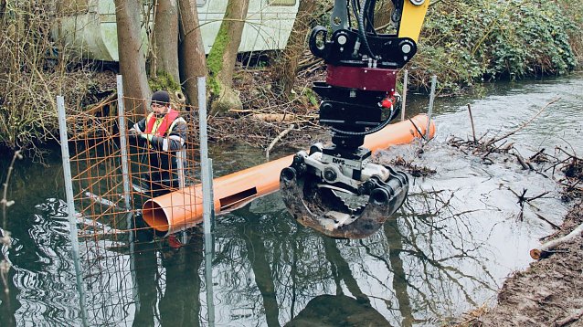 Bild: Biberbau-Drainage in der Salza
