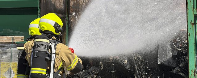 Bild: Containerbrand bei der Lebenshilfe in Nordhausen