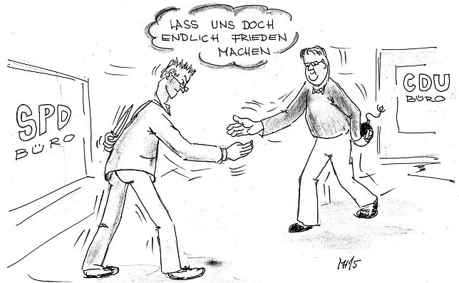 Bild: Aufeinanderzugehen in der kommunalen Politik