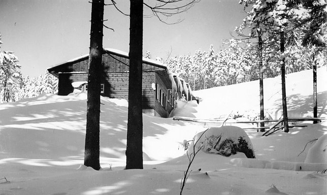 Bild: Skih&uuml;tte Eckerloch im Februar 1955