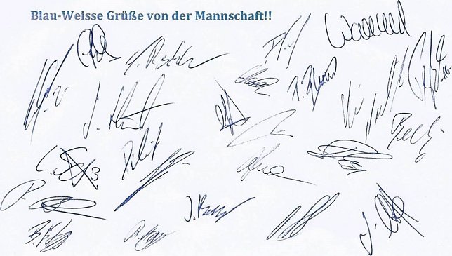 Bild: Die Mannschaftsunterschriften