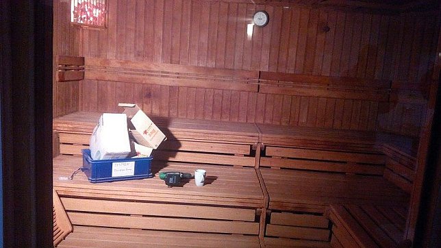Bild: Blick in die Sauna