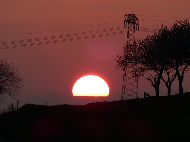 Bild: Sonnenuntergang bei Werther am Samstag