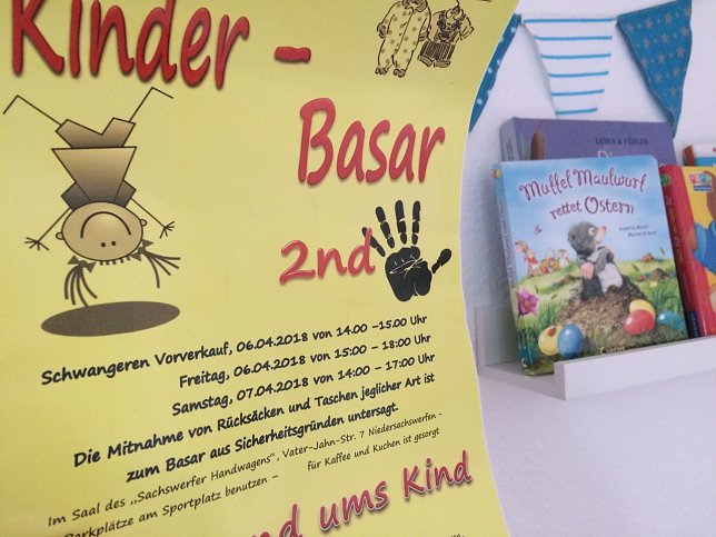 Bild: Plakat f&uuml;r den Kindersachenbasar in Niedersachswerfen 