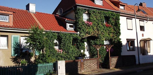 Bild: Noch rar in der Stadt: Geb&auml;udebegr&uuml;nung � hier in der Friedrich-Ebert-Stra&szlig;e.
