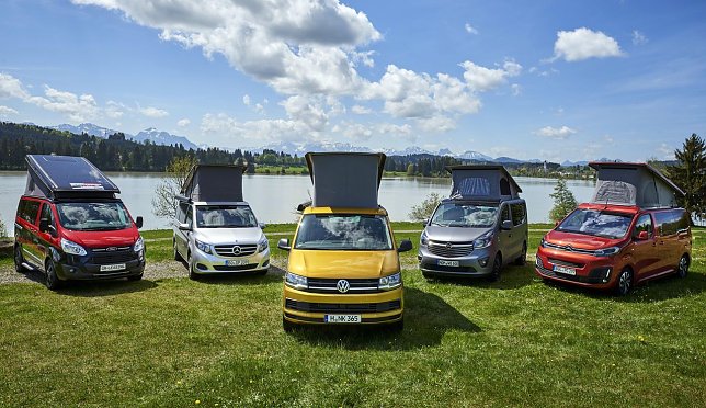 Bild: F&uuml;nf Campingbusse im Vergleichstest des ADAC