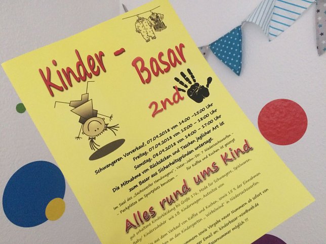 Bild: Plakat Kindersachenbasar in Niedersachswerfen