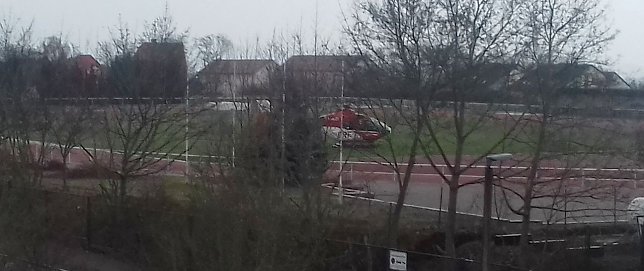 Bild: Christoph 37 landete auf dem Hohekreuz-Sportplatz