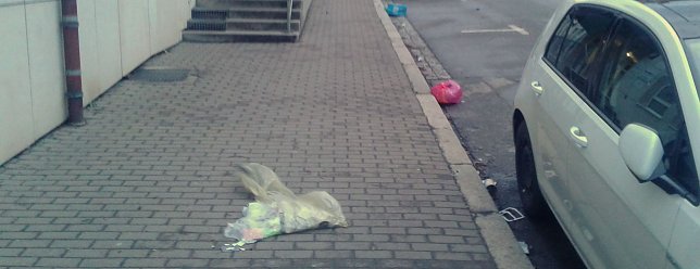 Bild: Plastikm&uuml;ll fliegt durch die Stadt