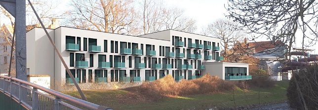 Bild: Hotelneubau, von der Zorge her betrachtet