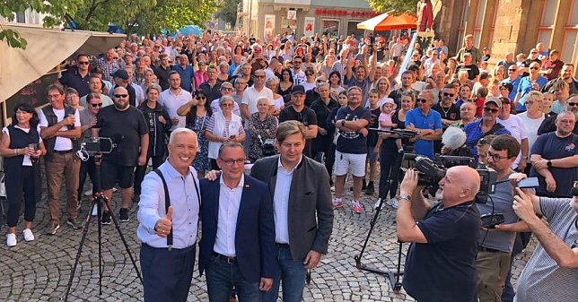 Bild: B&uuml;rgerfest der AfD mit Parteiprominenz: Prophet, Krah und Chrupalla sprachen zu den Besuchern
