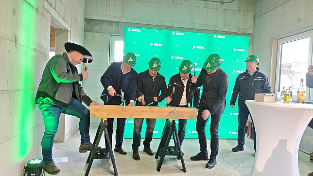 Bild: Die N&auml;gel m&uuml;ssen in den Balken. Von links: Silvio Wagner, Mario Voigt, Andreas Horn, Mario Lindner und Andreas Peter