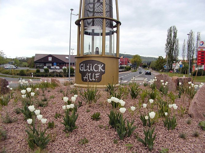 Blumiges "Gl&uuml;ck Auf" (Foto: E. Seifert)