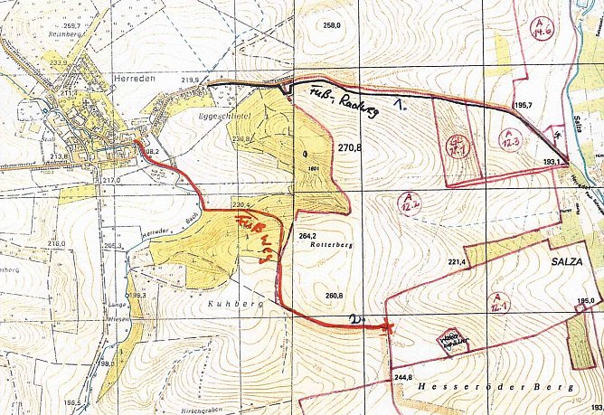 Vorgeschlagene Wegef&uuml;hrung (Foto: privat)