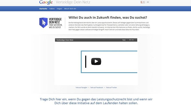 Die Googleseite (Foto: nnz)