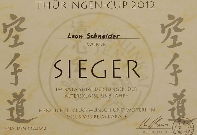 Urkunde (Foto: S. Schr&ouml;ter)