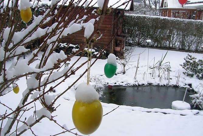 Ostereier mit Schneehaube (Foto: P. Sieckel)