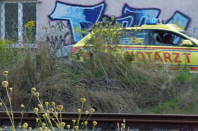 Notarzt f&auml;hrt zum Einsatzort (Foto: nnz)