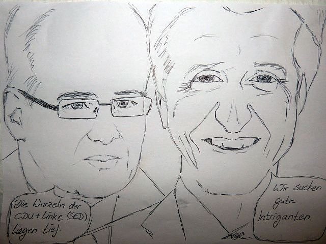 Karikatur (Foto: Harald Buntfu&szlig;)