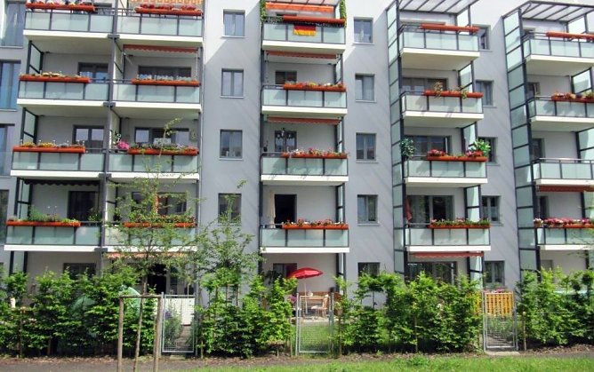 Der Blick auf die Balkonseite (Foto: WBG) Der Blick auf die Balkonseite (Foto: WBG)