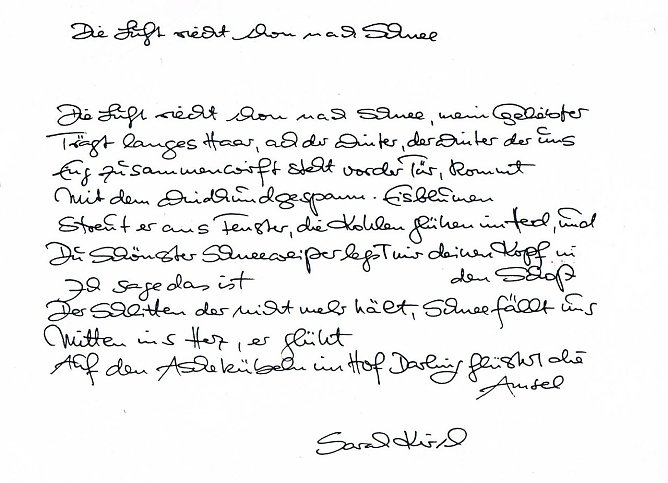 Gedichtautograph (Foto: Archiv Kneffel)