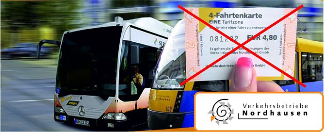 Fahrkartend der Verkehrsbetriebe sind bald nicht mehr g&uuml;ltig (Foto: Verkehrsbetriebe Nordhausen)