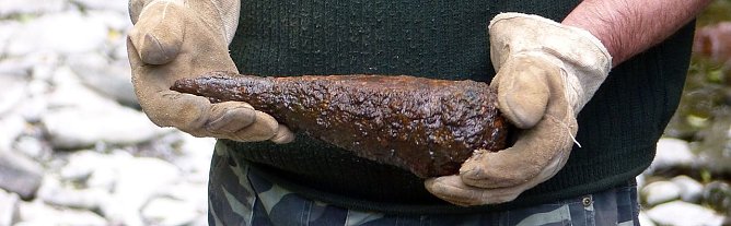 Die geborgene Granate (Foto: nnz)