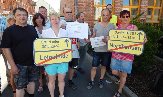 Protest in der MIttagspause (Foto: P. Jentsch/OKN)