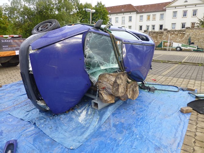 Um den Baum gewickelt - gerade Fahranf&auml;nger sind h&auml;ufig in Unf&auml;lle verwickelt (Foto: Berufsbildungszentrum Verkehr )