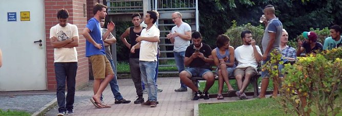 Ankunft von Fl&uuml;chtlingen Ende August in Nordhausen (Foto: nnz-Archiv)