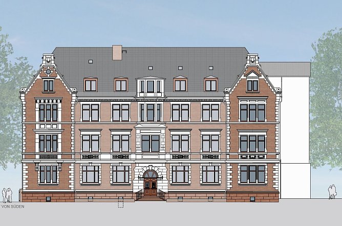 Ansicht von der Puschkin-Stra&szlig;e her (Foto: S&uuml;dharz Klinikum)