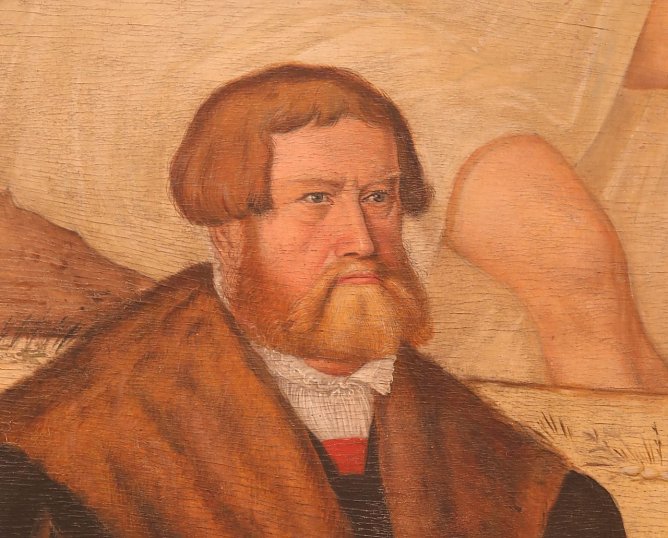 Nordhausens B&uuml;rgermeister Michael Meyenburg im Cranachgem&auml;lde (Foto: Heidelore Kneffel)