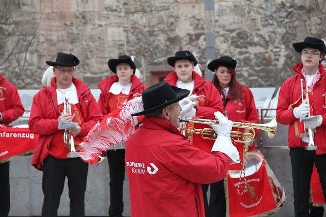 Der Fanfarenzug der Ruhrlandb&uuml;hne Bochum 1959 wird heute bei den Bundesliga Boxern f&uuml;r Stimmung sorgen (Foto: Angelo Glashagel)