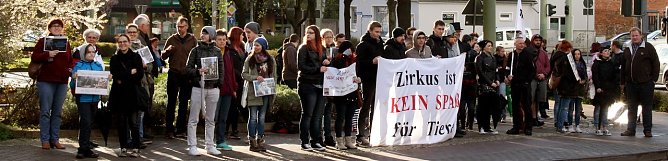 Protest gegen Tiere im Zirkus (Foto: Stephan Reichle)