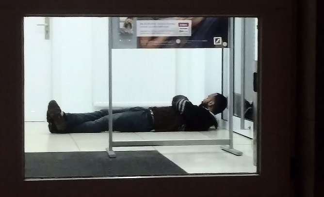 In einer Bank ausgeruht (Foto: Peter Blei)