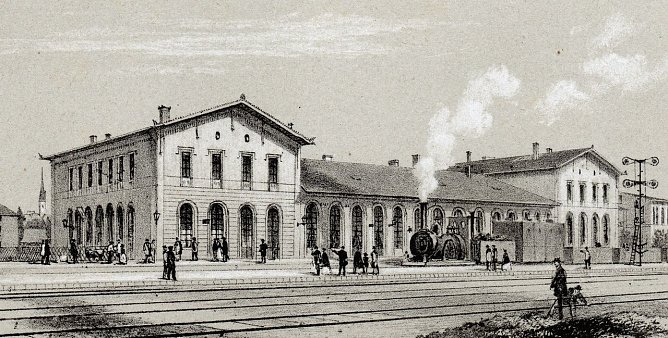 Bahnhof von der Gleisseite aus (Foto: Sammlung: Paul Lauerwald)