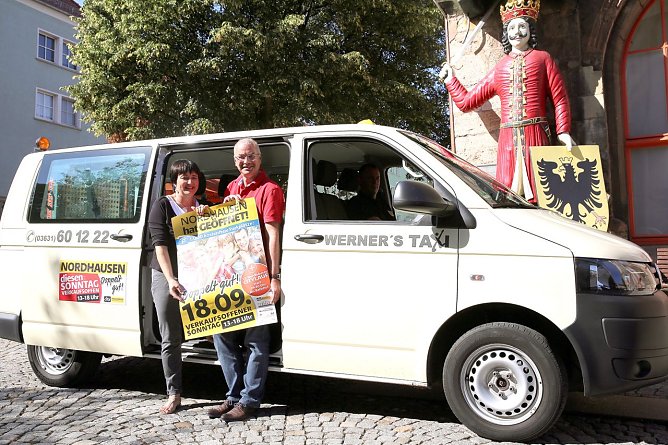 Taxis als Werbebotschafter f&uuml;r die Einkaufsstadt Nordhausen � (Foto: City Management Nordhausen)