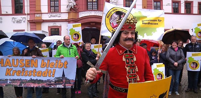 Nordh&auml;user Delegation zu Gast in der Erfurter Staatskanzlei (Foto: Angelo Glashagel)