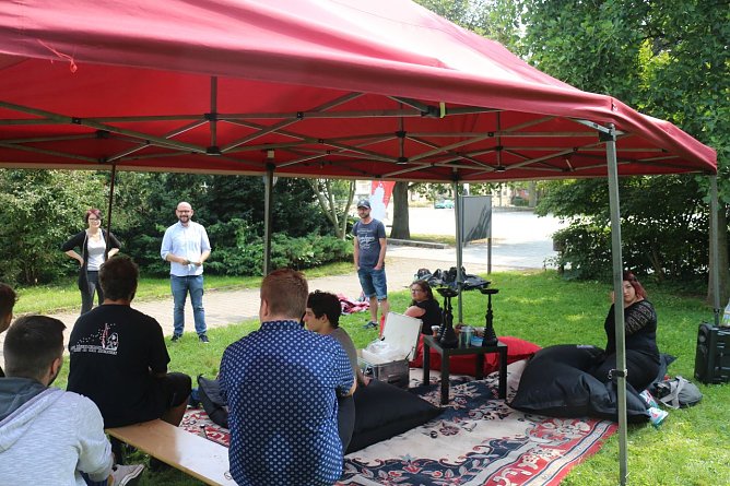 Michael Mohr lud am Nachmittag zum Stadtrundgang (Foto: Angelo Glashagel)