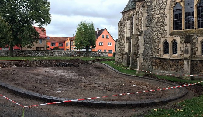 Baustelle Marktplatz in Niedersachswerfen (Foto: Gemeinde)