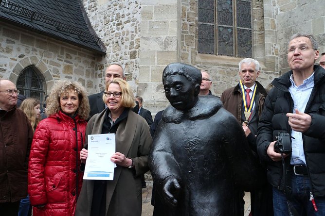 Das neue Luther-Denkmal ist ein Geschenk des Rotary Clubs Nordhausen (Foto: Angelo Glashagel)