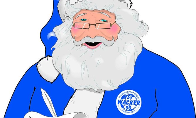 Weihnachtsmann ist Wacker-Fan (Foto: Wacker 90 Nordhausen)