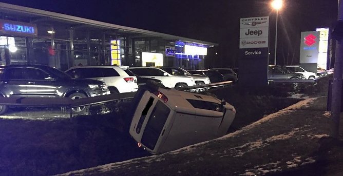 Im Graben gelandet (Foto: Polizei)