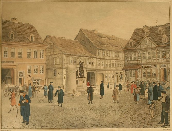 W. Eichler, Der Kornmarkt zu Nordhausen, Reproduktion M. Veit (Foto: Heidelore Kneffel)