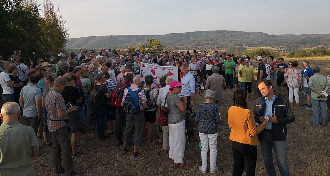 Proteste auf dem Kuhberg (Foto: nnz)