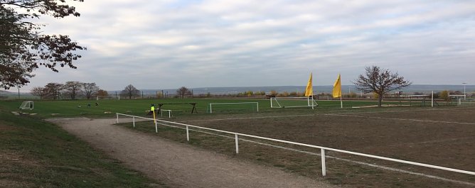 Widrige Platzbedigungen fand die Mannschaft vor. Auf den oberen Teil wurde gespielt.  (Foto: Henry Wolf)
