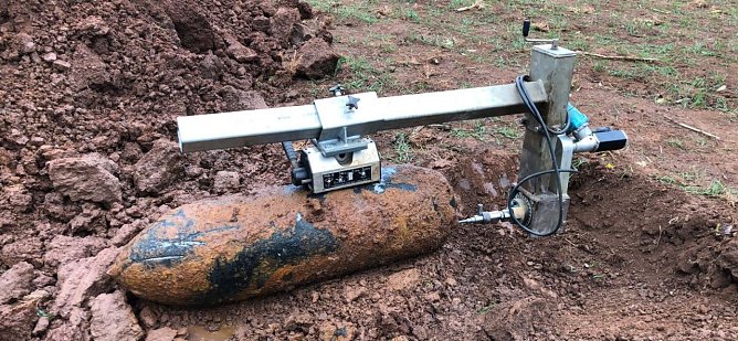 Erste Bombe wurde entsch&auml;rft (Foto: Pressestelle Stadt Nordhausen)